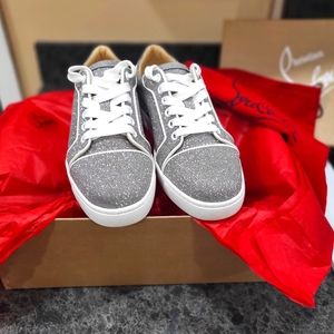 Christian Louboutin silver glitter sneakers